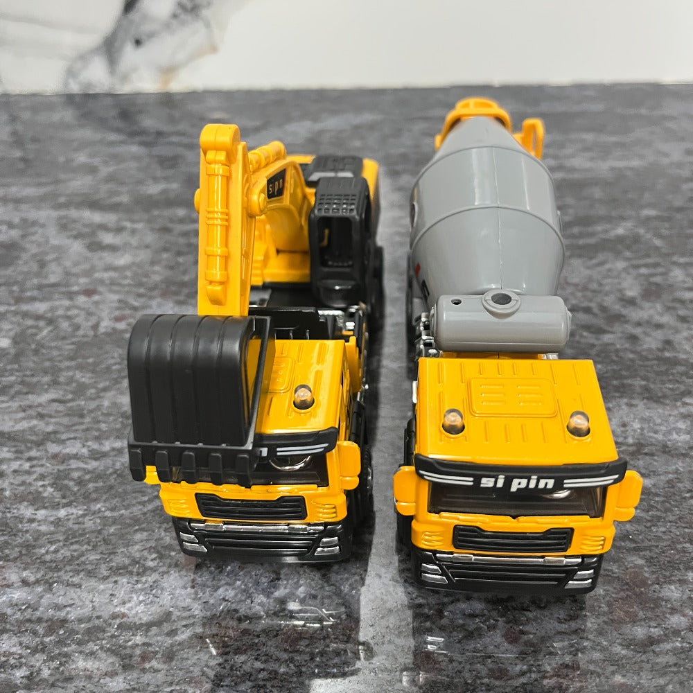 Construction Vehicle Toy Set with Excavator, Mixer, Dump Truck and Crane Options