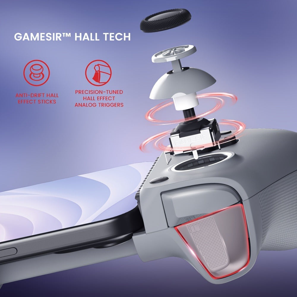 Hall Effect Mobile Gaming Controller GameSir G8 Galileo USB-C Wired – Zero-Drift Joysticks & Triggers, Pass-Through Charging, Mappable Back Buttons for iPhone 15 Android Cloud Gaming Xbox Game Pass