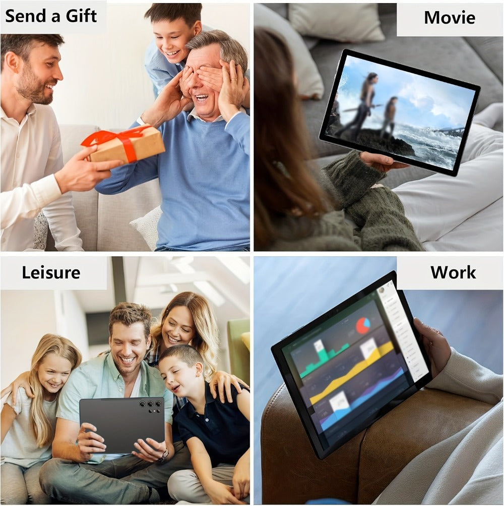 Android 15 Tablet 2-in-1 11 Inch with Keyboard, Case & Stylus | 12GB RAM 128GB ROM, 8MP+20MP Dual Camera, FHD IPS Screen, 5G Wi-Fi, Long Battery Life, Tablet PC for Work School Home