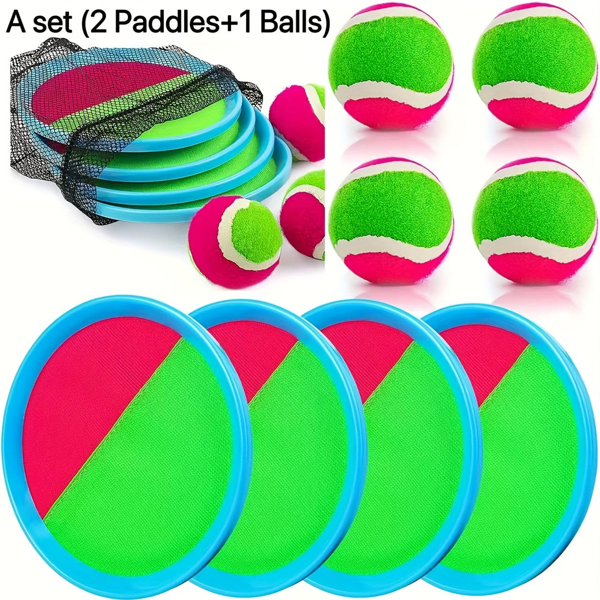 Sticky Ball Toss Game Set for Kids & Adults, Outdoor Target Game in 2-Ball or 4-Ball Sets