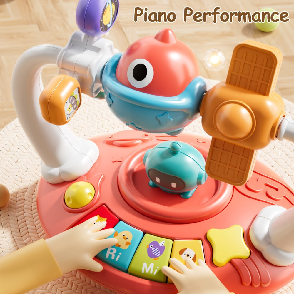 Dinosaur Piano Toy for Kids – Rotatable Smart Music Box with Space Theme, Mini Electronic Musical Instrument for Toddlers, Fun Learning Toy Gift for Boys & Girls