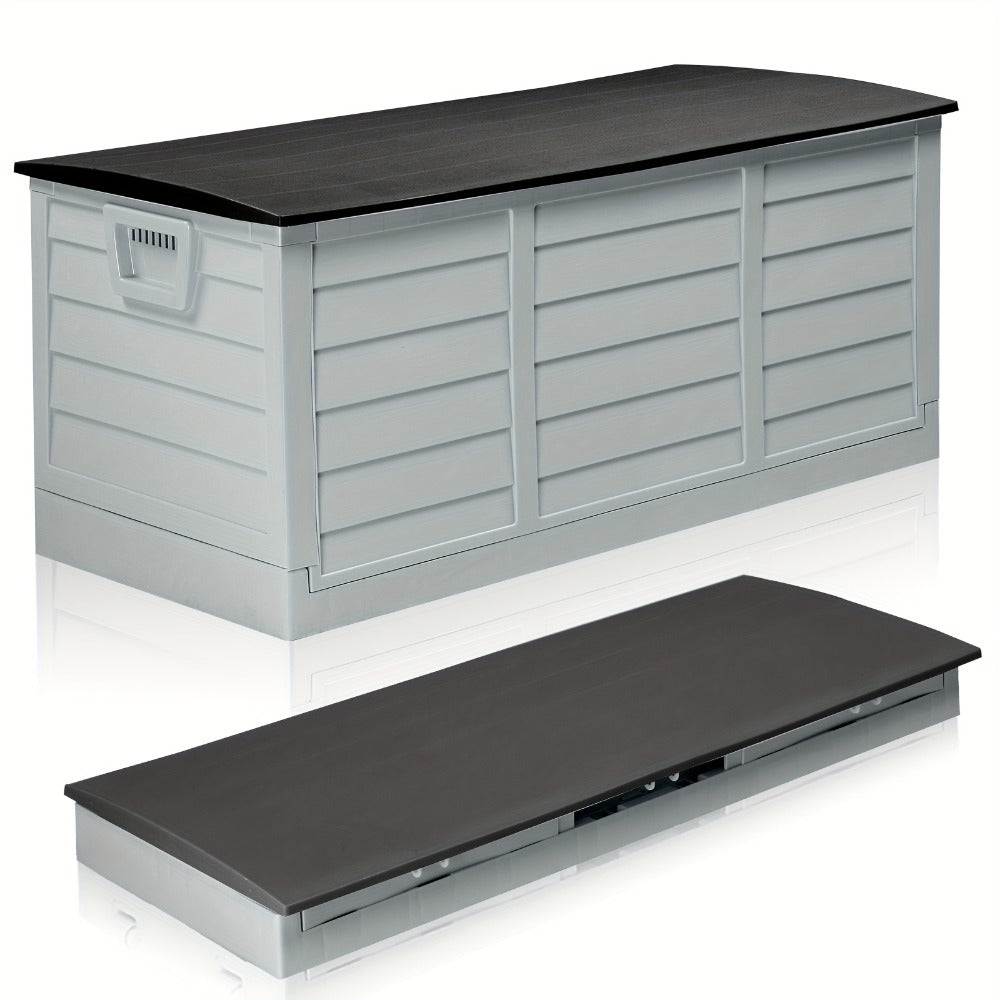 75 Gallon Deck Box with Wheels – 284L Resin Outdoor Storage Box Lockable Plastic Container for Patio, Pool & Garden, 110 lbs Capacity, Multiple Colors, Weatherproof Outdoor Storage Cabinet