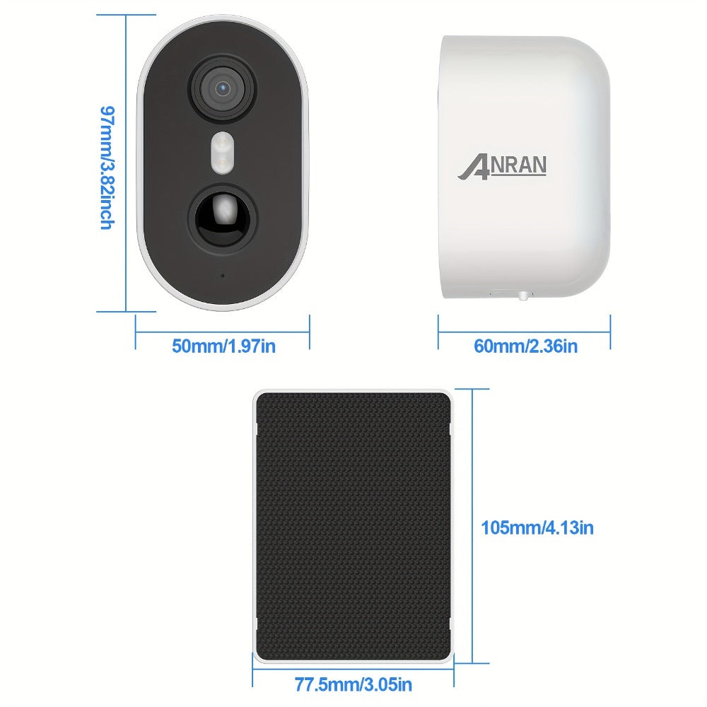 3MP Driveway Outdoor Security Camera with PIR Human Detection – AI Motion Alert, Full Color Night Vision, Two-Way Audio, Siren Alarm, 5000mAh Battery, Alexa Compatible