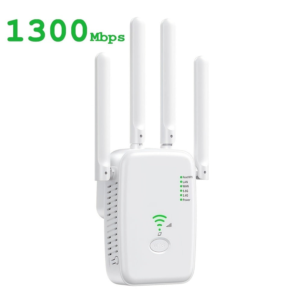 WiFi 6 Mesh Extender 1400Mbps 6-Antenna Dual Band - 2.4GHz & 5GHz Whole Home Coverage, One-Button WPS Setup, Seamless Roaming, Works with Smartphones Tablets Laptops Smart TV Gaming Console