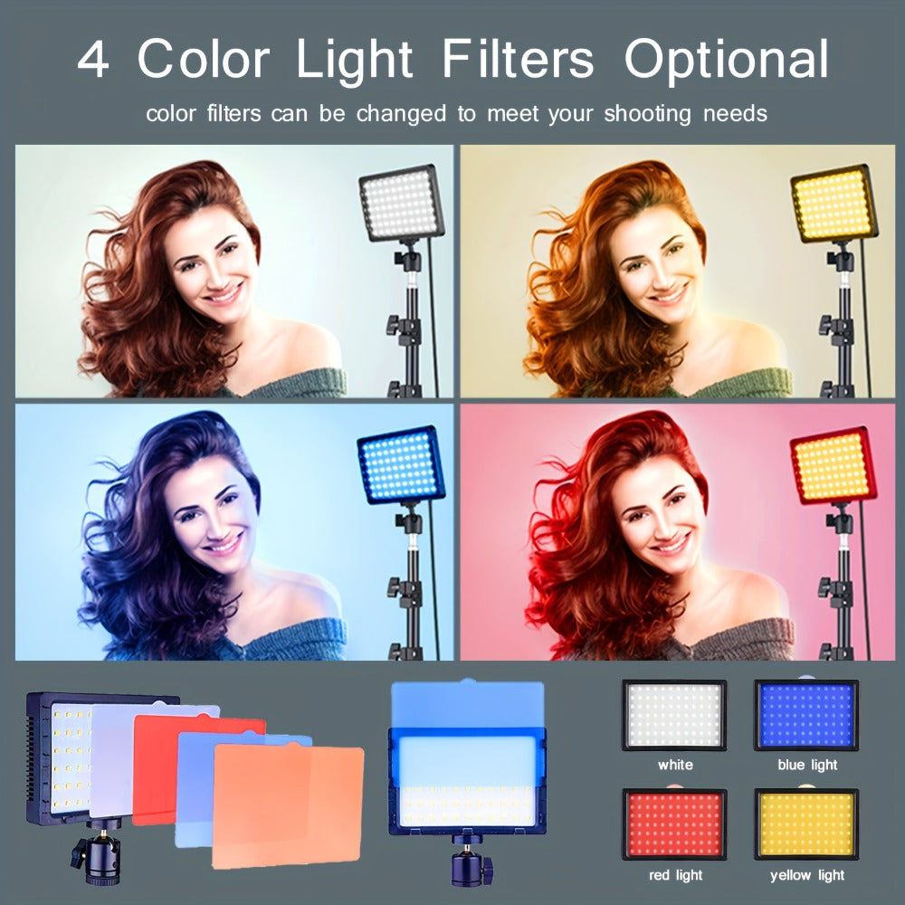 LED Video Fill Light Panel Kit with Tripod Stand & RGB Filters | Dimmable 5600K Studio Light for Vlogging, Photography, Video Streaming & Tabletop Shooting | 2 or 3 Pack