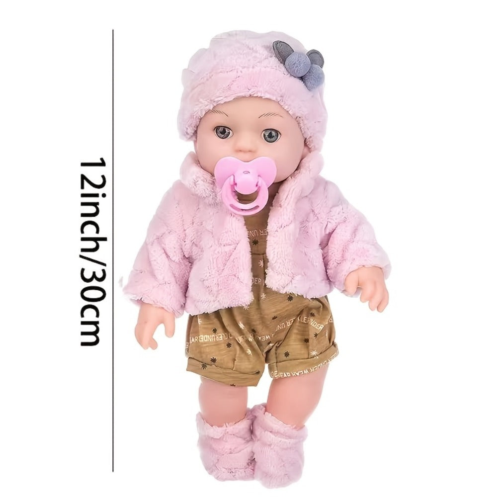 12-Inch Mini Reborn Baby Doll with Multiple Outfit Options