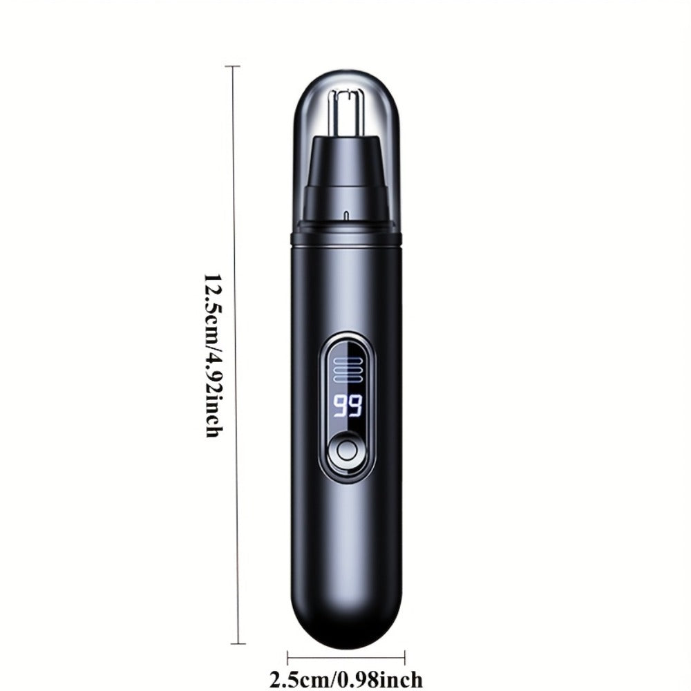 Electric Nose Trimmer with LED Display – USB Rechargeable Painless Facial Hair Removal Device for Men & Women, Nose Ear & Eyebrow Trimmer, Upgraded Grooming Tool, Ideal Gift