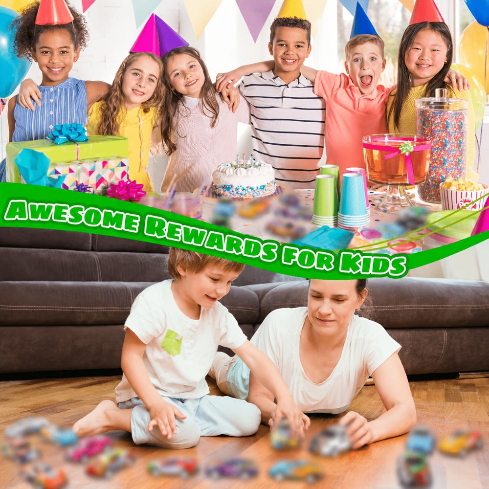 Mini Pull-Back Toy Cars, 72-Pack for Party Favors & Classroom Prizes