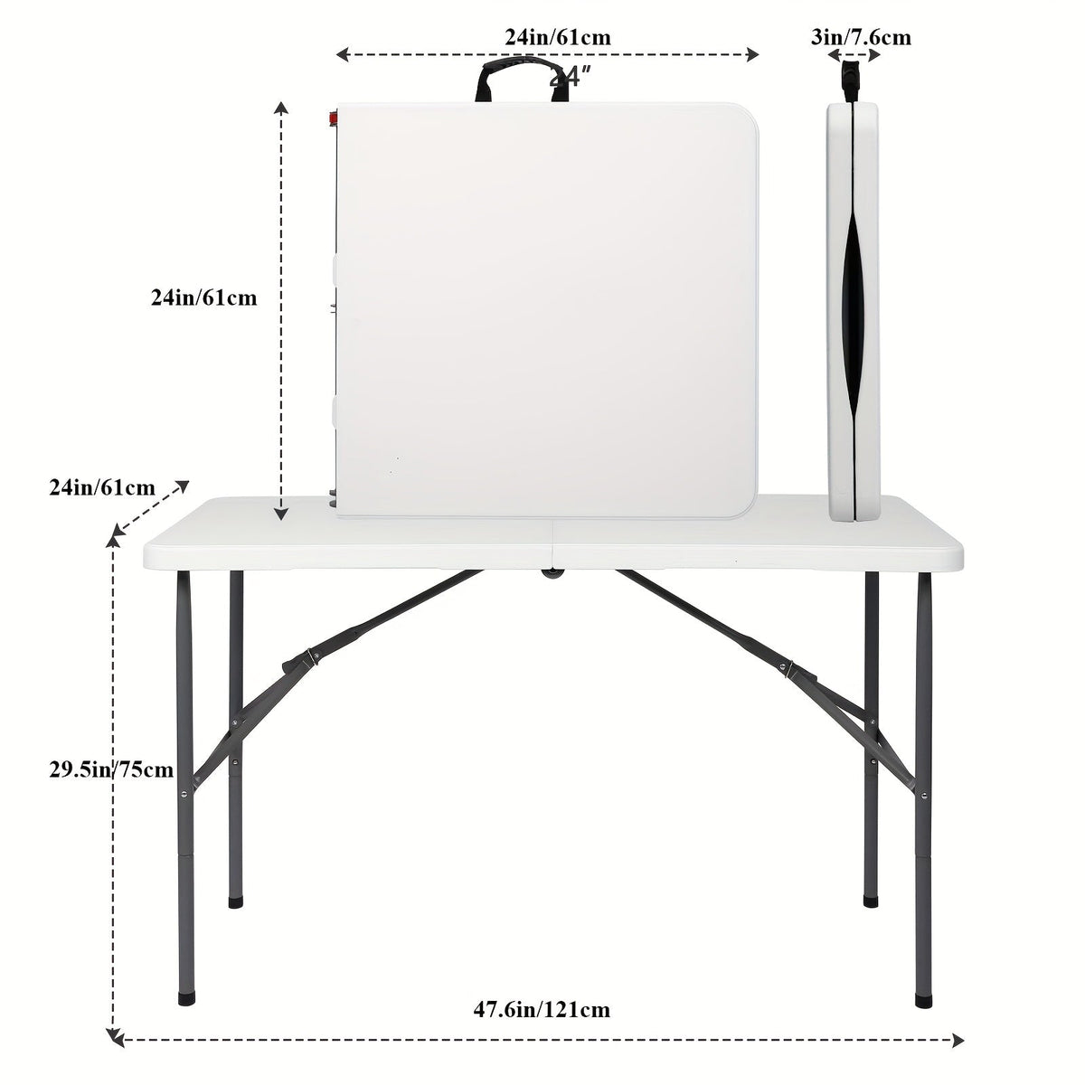 Folding Tables shown in the White-4ft option