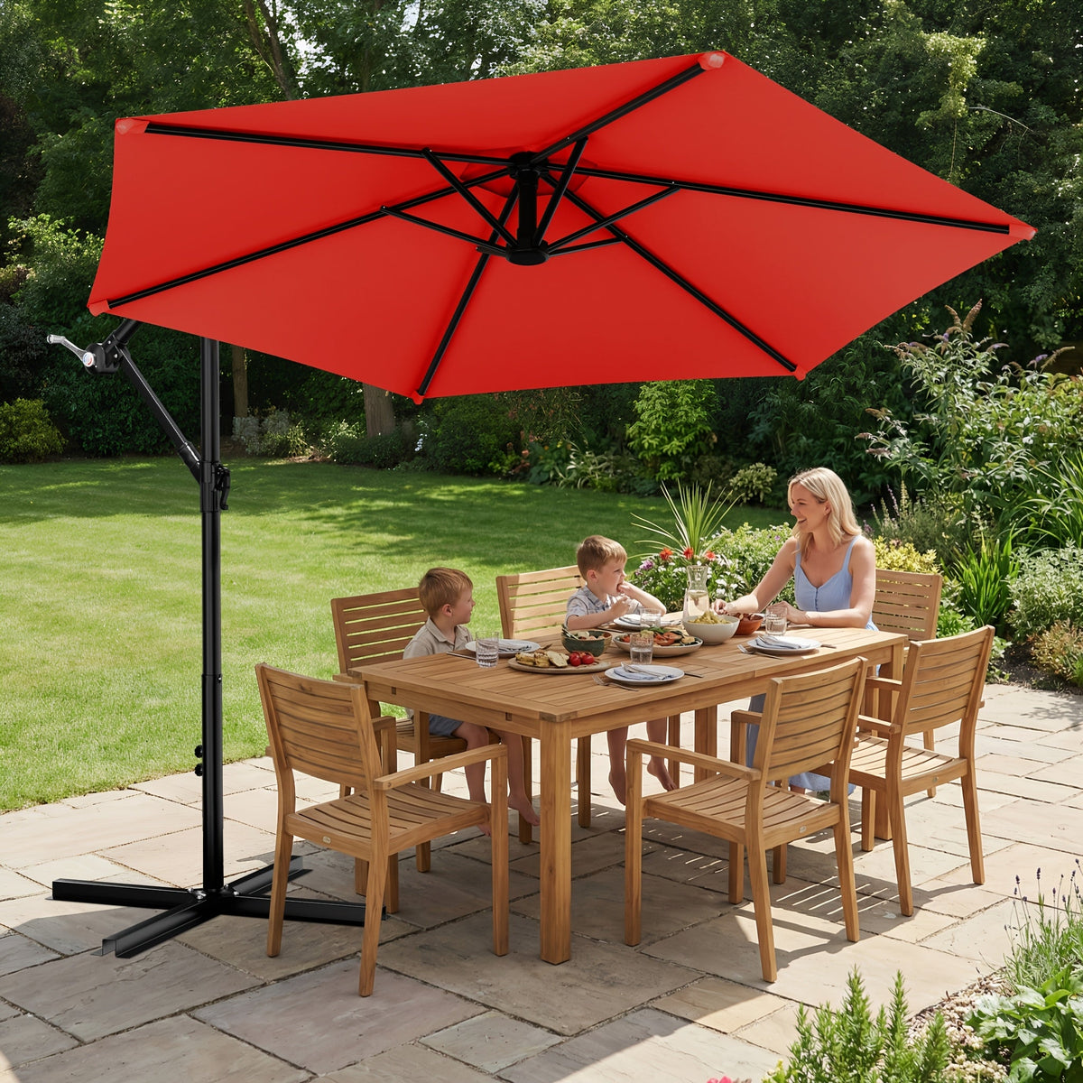 Cantilever Patio Umbrella shown in the Red option