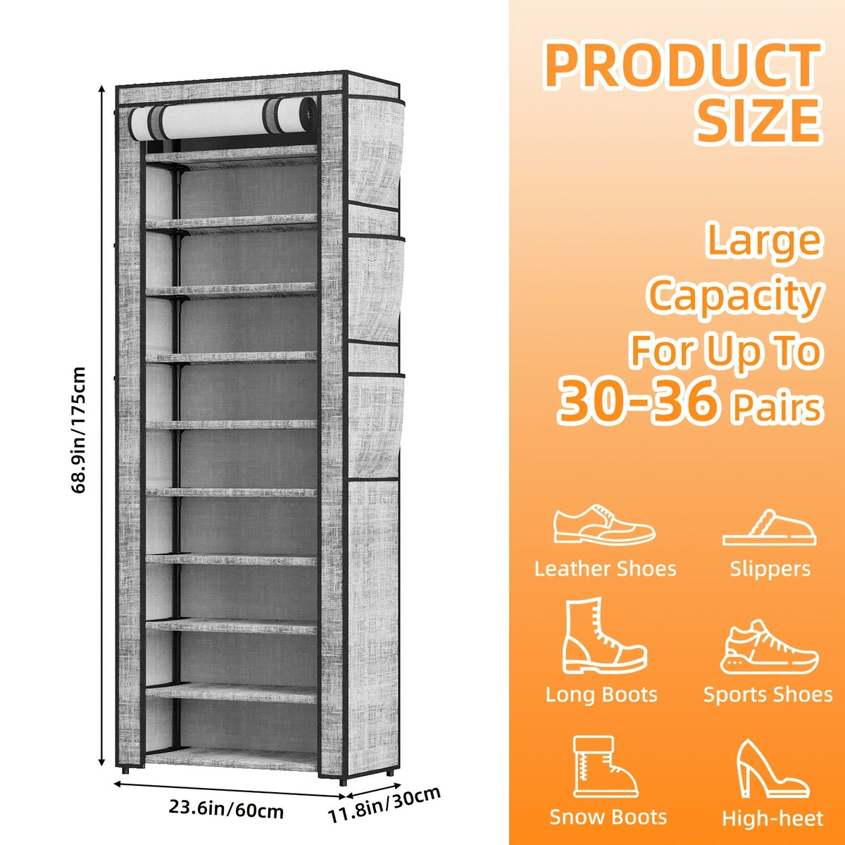 Shoe Rack shown in the 10 Tier-Small size option