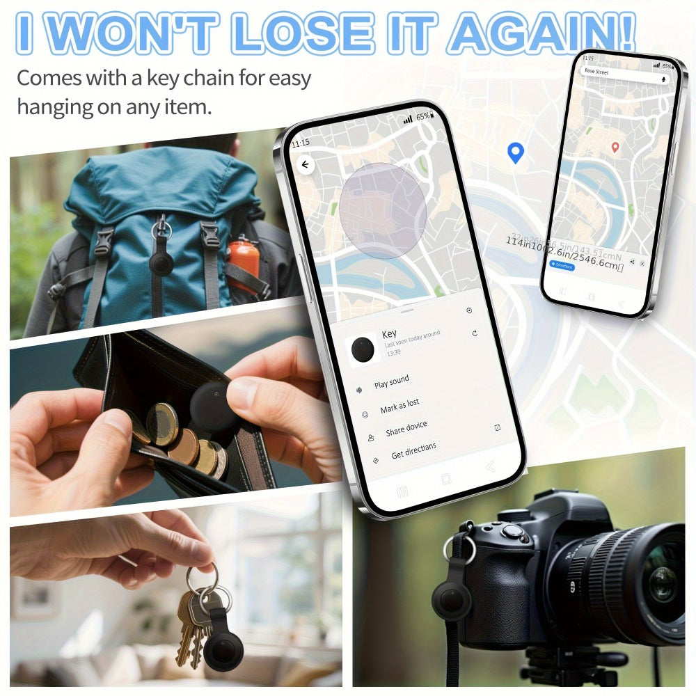 Bluetooth Tracker 2 Pack Android Rexzol Find My Mini GPS Tag – No Subscription No Monthly Fee, Anti-Lost Locator with Keychain Case for Keys Wallet Pets Cars Luggage Smart Tag for Android Phones