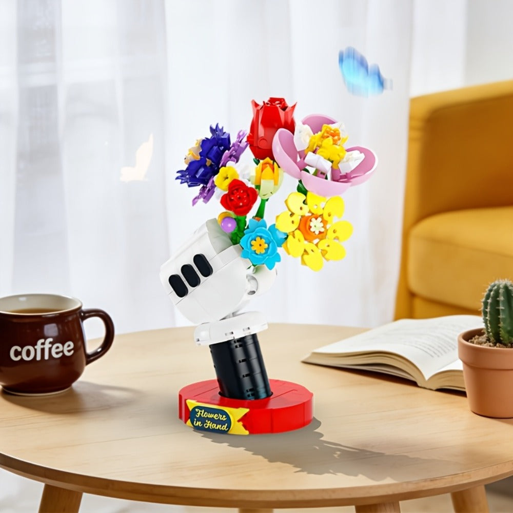 DIY Flower Bouquet Building Set with Display Stand, Multicolor