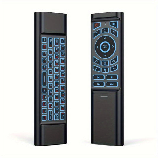 Mini Wireless Keyboard Remote, Tri-Mode Bluetooth & 2.4G, 7-Color Backlight, Gyroscope Air Mouse