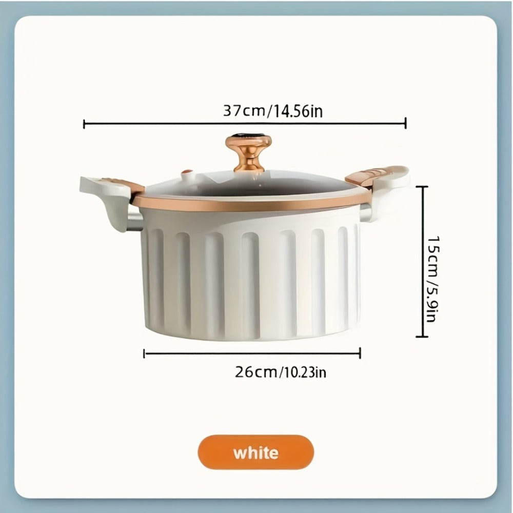 Cast Iron Enamel Dutch Oven 2.64 Gallon with Lock Cover – Non-Stick Heavy-Duty Saucepan Leak-Proof Cooker | Strong Legs Round Handle | Elegant Blue & White Enameled Cast Iron Pot for Home Kitchen