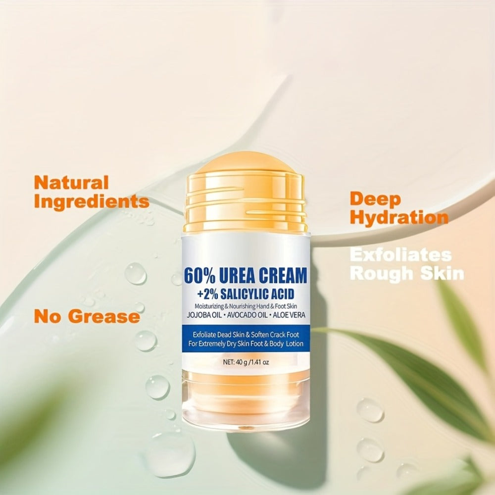 Cracked Heel Cream 2pcs – Salicylic Acid & Urea Foot Repair Cream with Aloe Vera Beeswax for Dry Feet Knees Elbows Hands | Deep Moisturizing Heel Balm Stick Unisex 40g