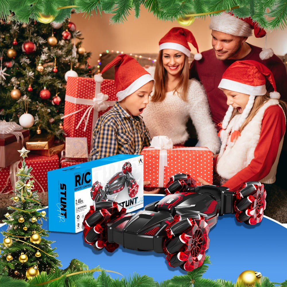 1:24 8WD RC Stunt Car with Dual Remote Control, LED Lights, and 28 km/h Speed