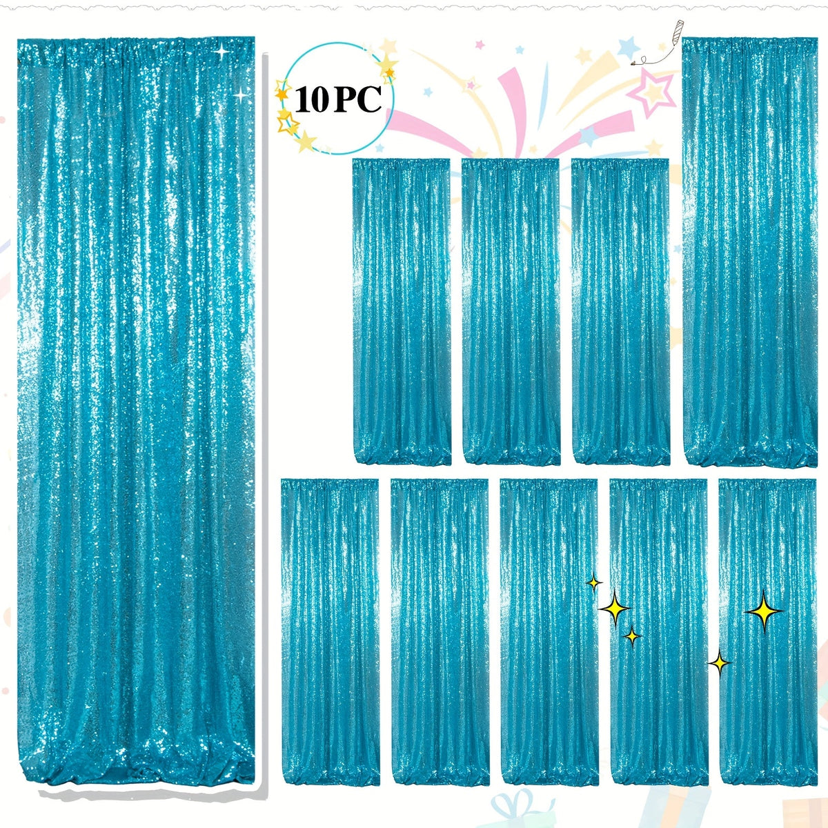 Sequin Backdrop Curtains 2FTx8FT Glitter Photography Background Panels for Party Wedding Birthday Stage Decoration Gold Yellow Shimmer Curtain Set 4 6 10 Panels Available