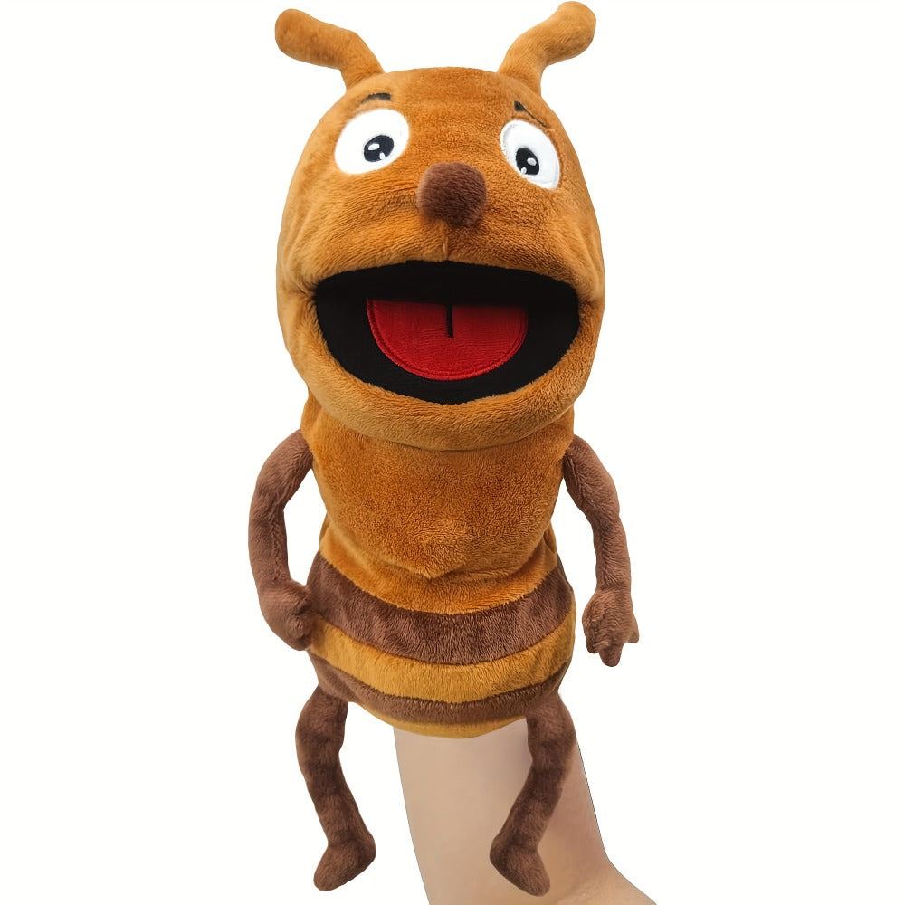 Insect Hand Puppet 13-Inch with Movable Mouth, Realistic Plush Bee Ladybug Dragonfly Butterfly Ant Caterpillar Puppet for Kids Storytelling Role Play Puppet Show, Birthday Holiday Gift