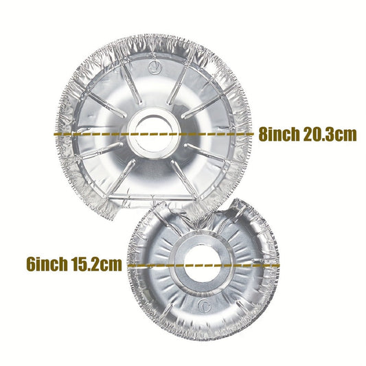 Aluminum Foil Stove Burner Liners, 50-Pack with 6-Inch & 8-Inch Sizes