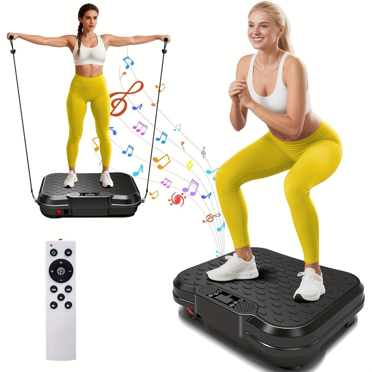 Vibration Plate Exercise Machine 2025 Upgraded – 400 lb Capacity, LED Touch Screen & Remote Control, 9 Preset Programs, Multiple Speed Levels, Whole Body Vibration Trainer for Home Gym Fitness, No Battery Required