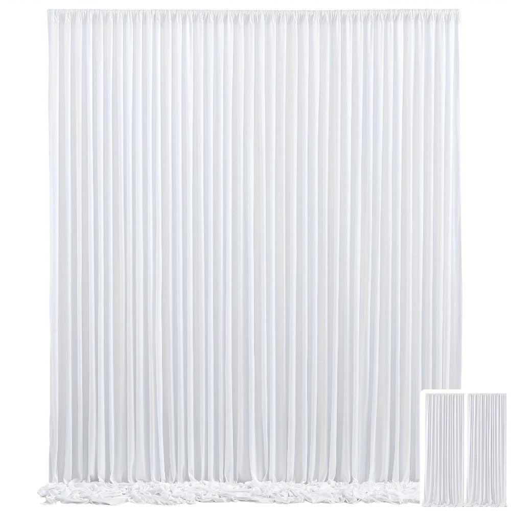 10x10Ft Polyester Photography Backdrop 2-Pack – Photo Booth Background Curtain for Party, Birthday, Wedding, Holiday, Stage & Exhibition Decoration, Wrinkle-Free, Machine Washable, Easy Pole Install