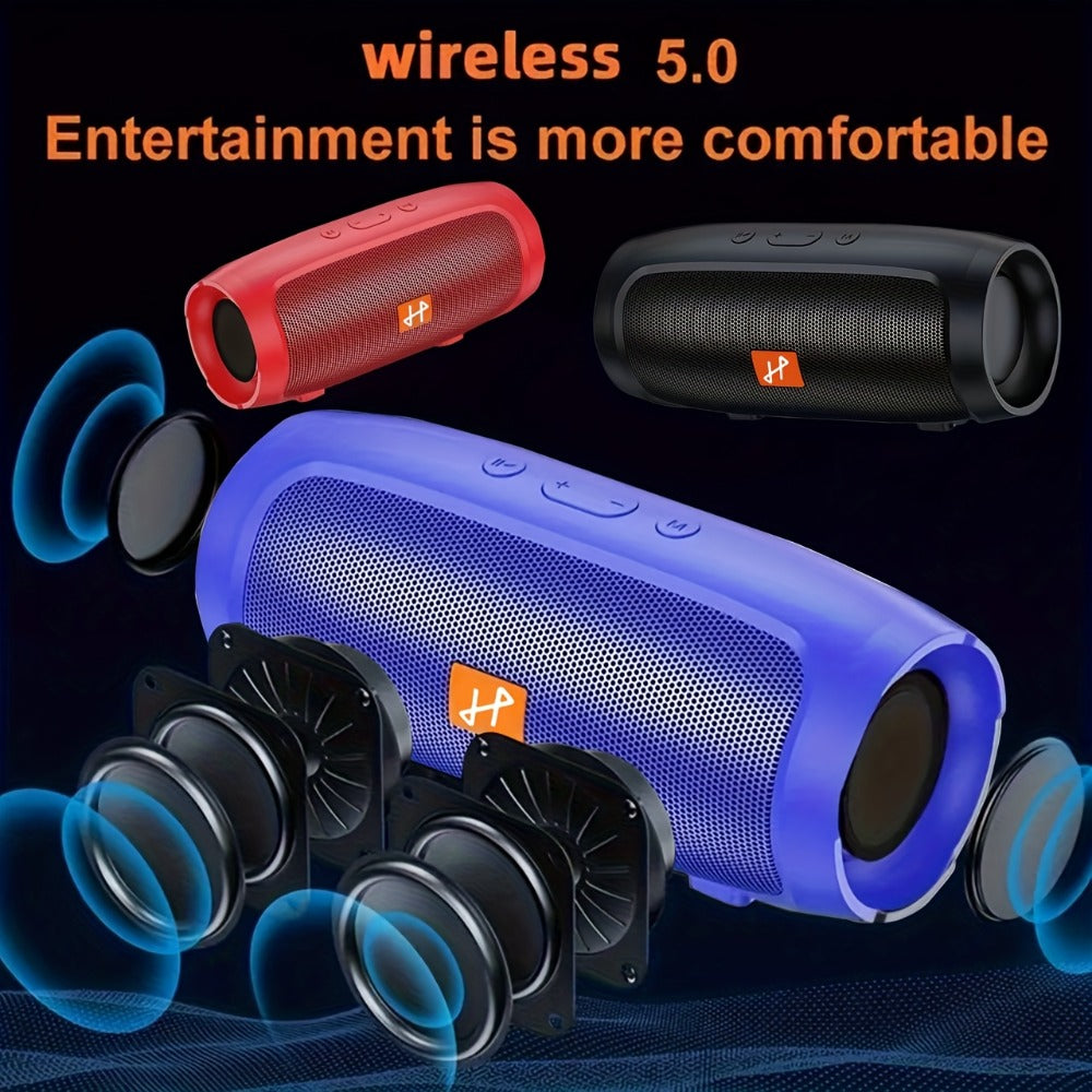 5.1 Channel Surround Sound Portable Wireless Bluetooth Speaker – USB-C Rechargeable Lithium Battery Speaker for Smartphones, Tablets, Outdoor Parties & Smart Devices, Stereo Audio System