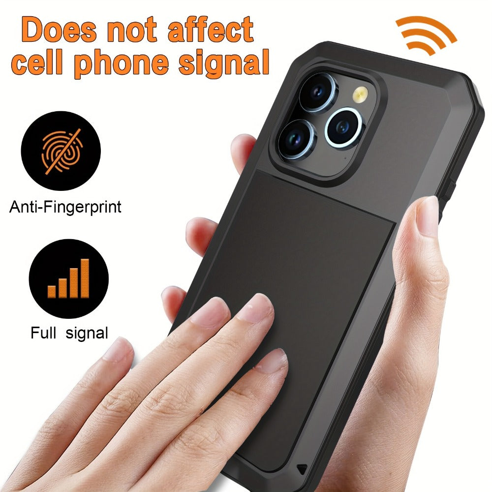 Heavy Duty Samsung Galaxy S24 Ultra Case Rugged Metal with Built-In Glass Screen Protector – Military-Grade Shockproof Dustproof Drop Protection Hard Cover, Compatible with Galaxy S23 Ultra S-Pen