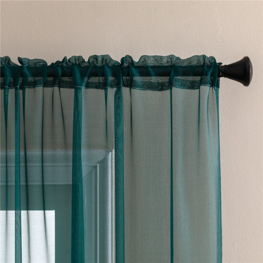 Sheer Curtains 2 Panels Rod Pocket – Light Filtering Privacy Window Drapes for Living Room Bedroom Modern Home Decor