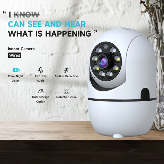 Pan Tilt Indoor Security Camera 355° with Dual Band 2.4G/5GHz WiFi, Color & B&W Night Vision, 2-Way Audio, Baby Pet Monitor, Motion Detection, Alexa Compatible, Cloud & SD Storage – 1/2/3/4 Pack