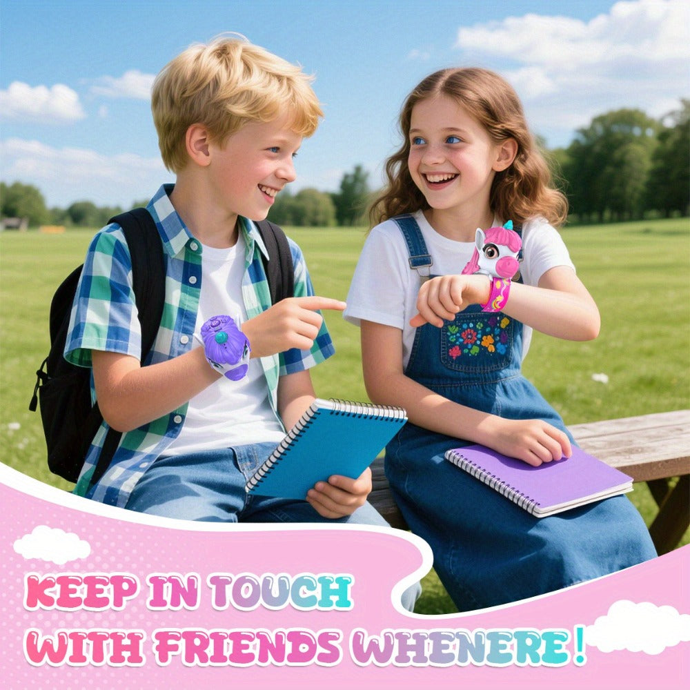 Unicorn Walkie Talkies for Kids 2 Pack, Glow in the Dark, Long Range 2-Way Radio Toy for Boys & Girls Ages 3-12, Outdoor Adventure Camping Hiking, Birthday Christmas Halloween Back to School Gift, Pink & Purple