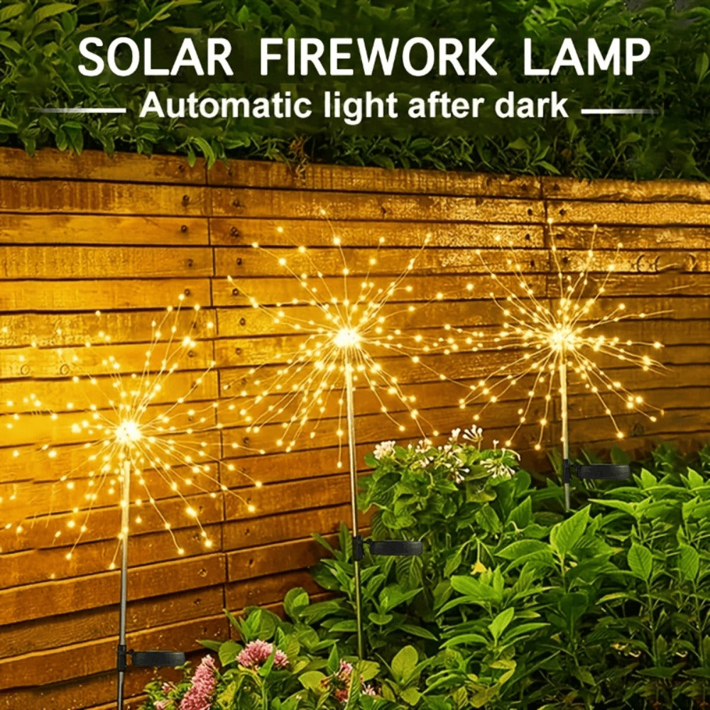 Solar Firework Lights Outdoor Smart Sensor 8 Modes – 90 280 420 520 LED Garden Starburst Lights for Patio Walkway Pathway Party Wedding Warm White Multicolor 1 4 6 8 12 Pack