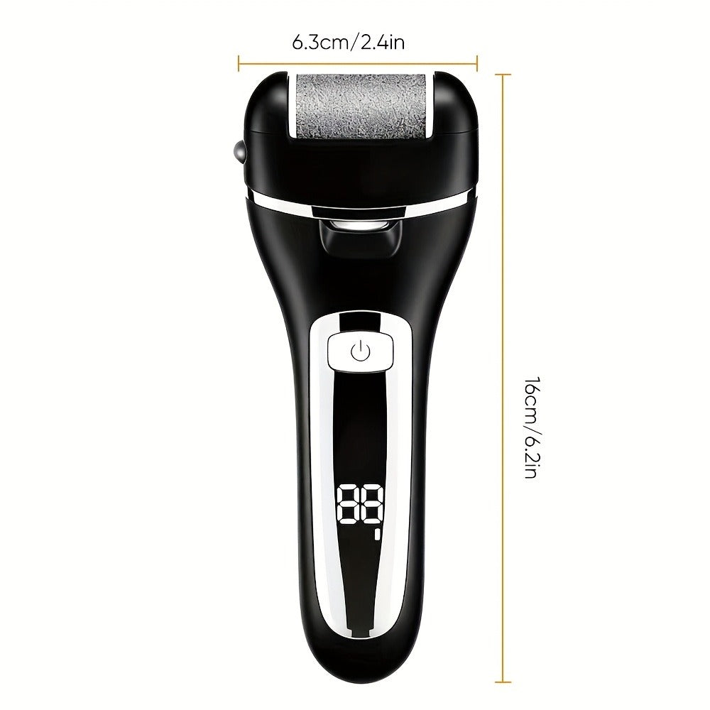 Electric Foot File 14-in-1 Rechargeable Pedicure Kit 3 Roller Heads Dead Skin Callus Remover Portable Foot Scrubber Professional Foot Care Tool for Women Men Black White Silver