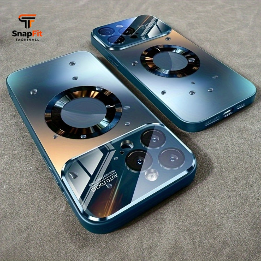 Titanium Matte iPhone Case Magnetic Wireless Charging Shockproof Glass Lens Cover for iPhone 17 Pro Max 17 Pro 17 Air 17 16 Pro Max 16 Pro 16 Plus 16 15 Pro Max 15 Pro 15 Plus 15 14 Pro Max 14 Pro 14 Plus 14