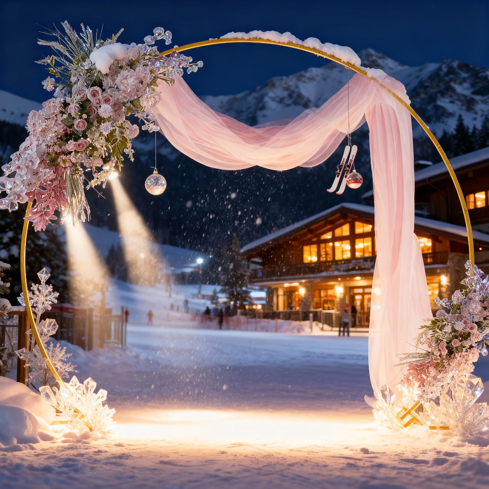 Balloon Arch Stand 8FT Round & Square Background Frame Reusable Event Decoration for Wedding Birthday Valentine's Day Party Christmas Garden Backdrop Photo Booth Decor