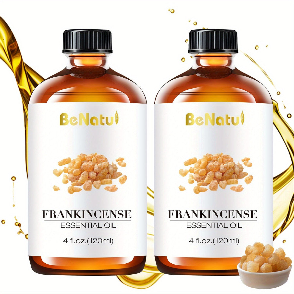 Pure Essential Oil Set 4.06 oz — Frankincense, Lemon, Lemongrass & Rosemary Oils for Massage, Bath, Hair, Skin & Nail Care, Aromatherapy Gift for Women, Mother's Day & Birthday Gift