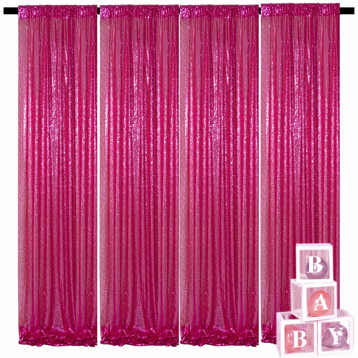 Sequin Backdrop Curtains 2FTx8FT Glitter Photography Background Panels for Party Wedding Birthday Stage Decoration Gold Yellow Shimmer Curtain Set 4 6 10 Panels Available