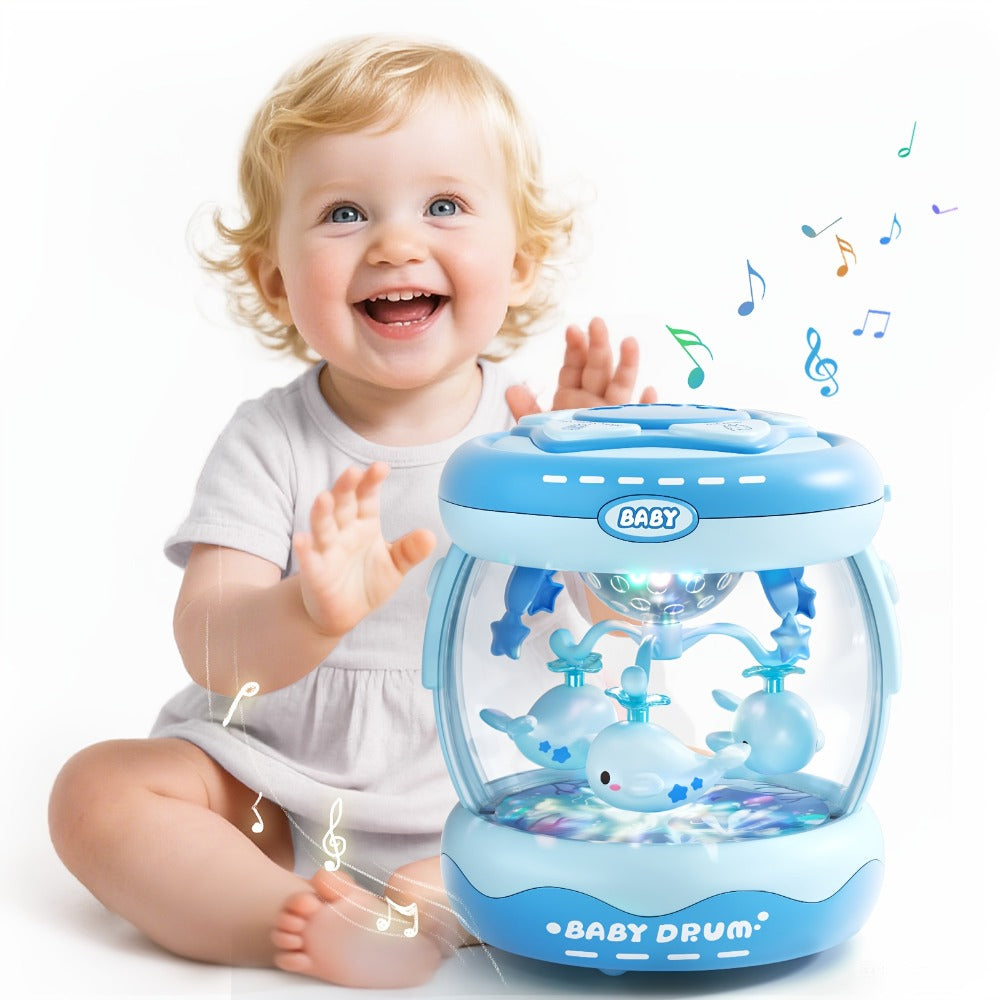 Baby Rotating Projector Music Toy 3 Months+ – Interactive Animal Sounds & Lights, Multi-Functional Sensory Learning Toy for Infants, Party Music & Motor Skills Development Gift for Boys & Girls