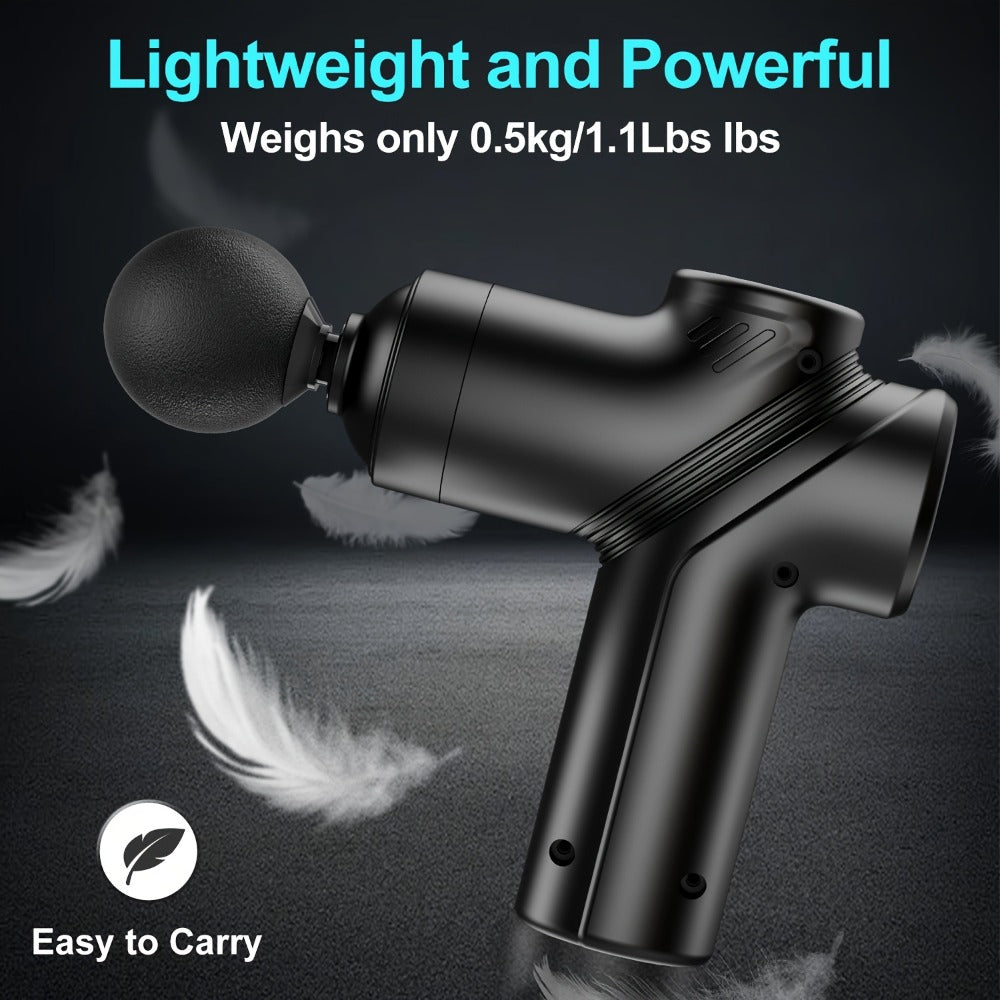 Massage Gun Deep Tissue Percussion Massager – Portable Handheld Electric Body Massager with 4/8 Heads & 6 Speed Settings for Muscle Relaxation & Post-Workout Recovery