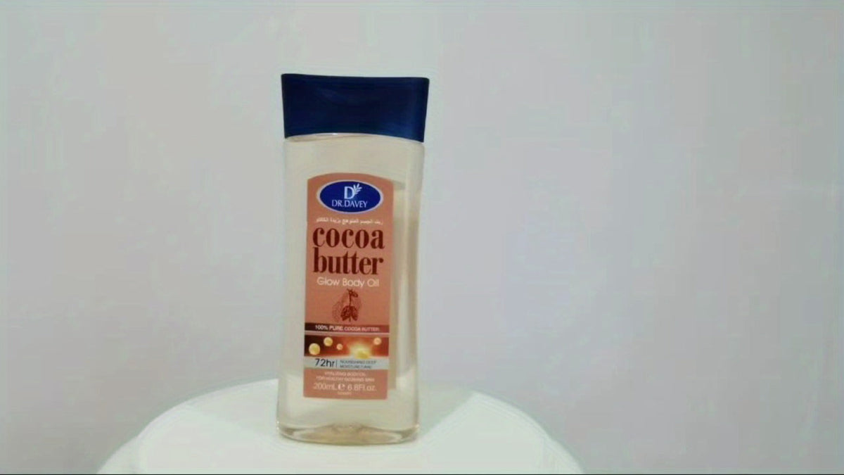 Cocoa Butter Body Oil Set 2 Pcs - Pure Cocoa Radiant Glow Gel Oil, Non-Greasy Fast Absorbing Moisturizing Body Oil for Dry Skin, Deep Hydration Body Care for Women All Seasons