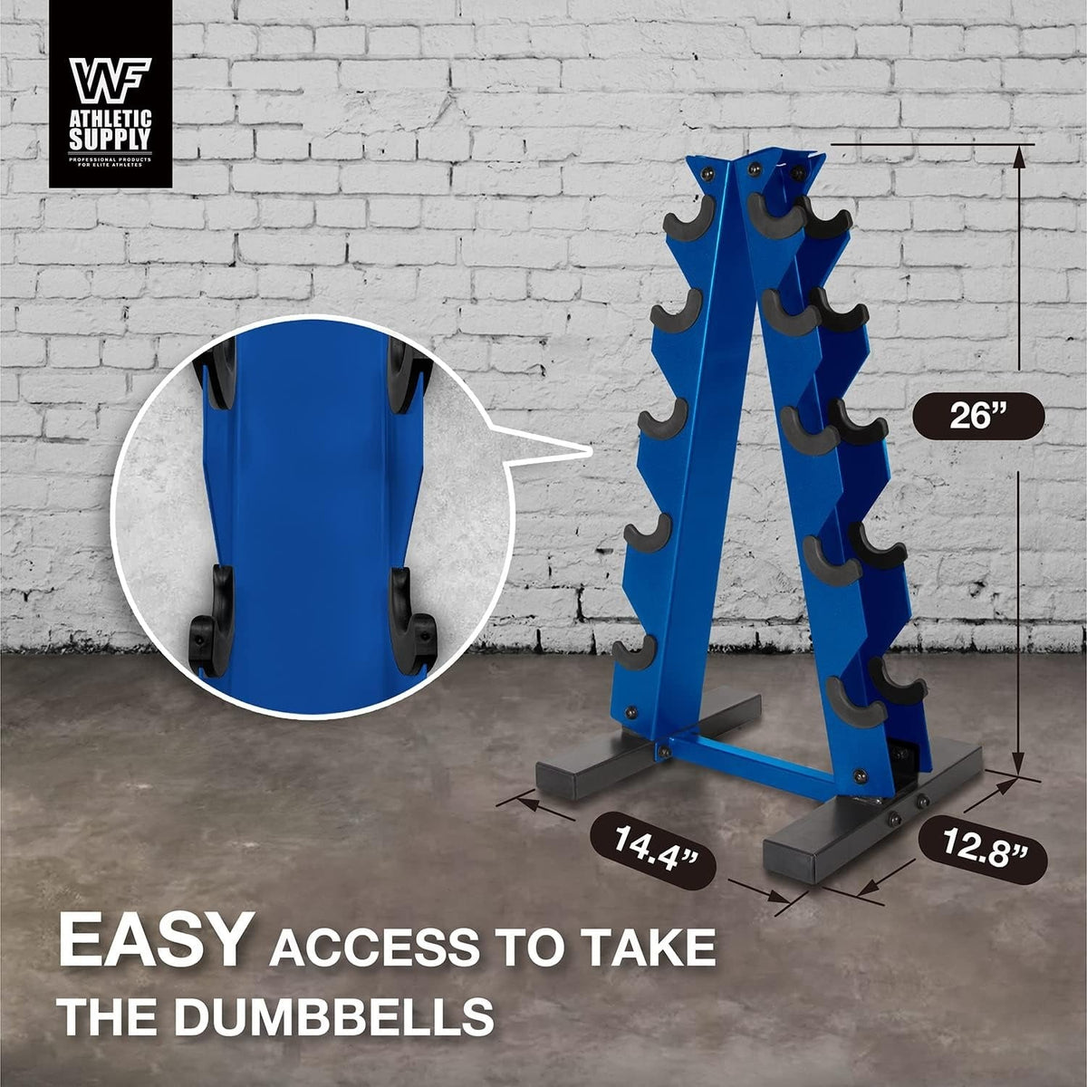 Dumbbell Rack A-Frame 5-Tier Heavy Duty Weight Storage Stand – Space-Saving Vertical Dumbbell Holder for Home Gym, Holds 5-25LB Hex & Rubber Dumbbells