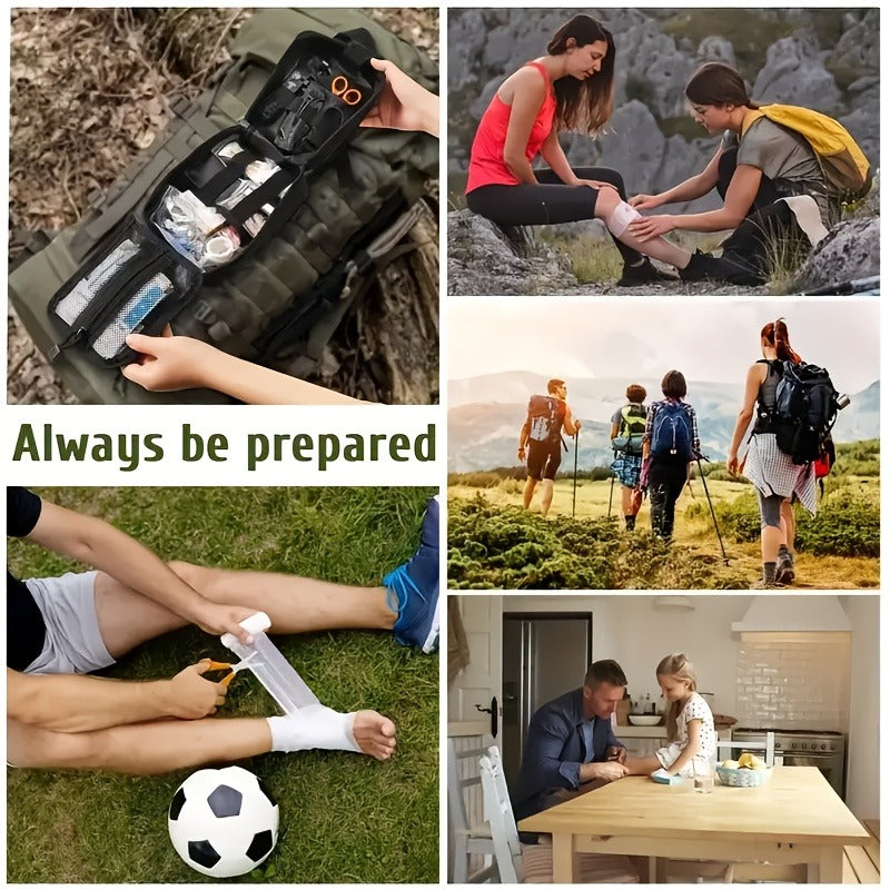 Survival Gear Kit Emergency Tool Set – Outdoor Multifunctional Camping Axe, Survival Shovel & Flint Fire Starter, 12pcs Basic or 158pcs Full Kit for Hiking, Hunting, Earthquake & Outdoor Adventures
