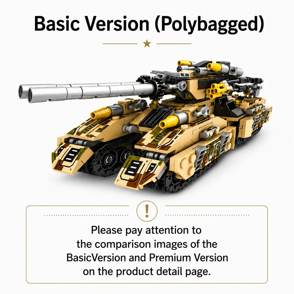 8-in-1 Snow Tank Building Block Set, 1628 Pieces, 9 Military Models