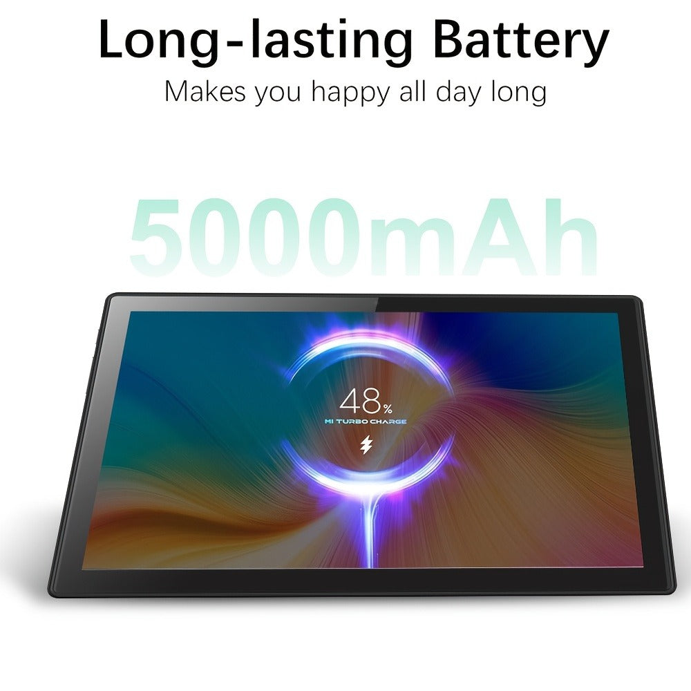 2-in-1 Tablet with Keyboard Mouse Stylus - Crelander 10 Inch Android Tablet 6GB RAM 128GB Storage 5000mAh Battery WiFi Dual Camera with Case Included