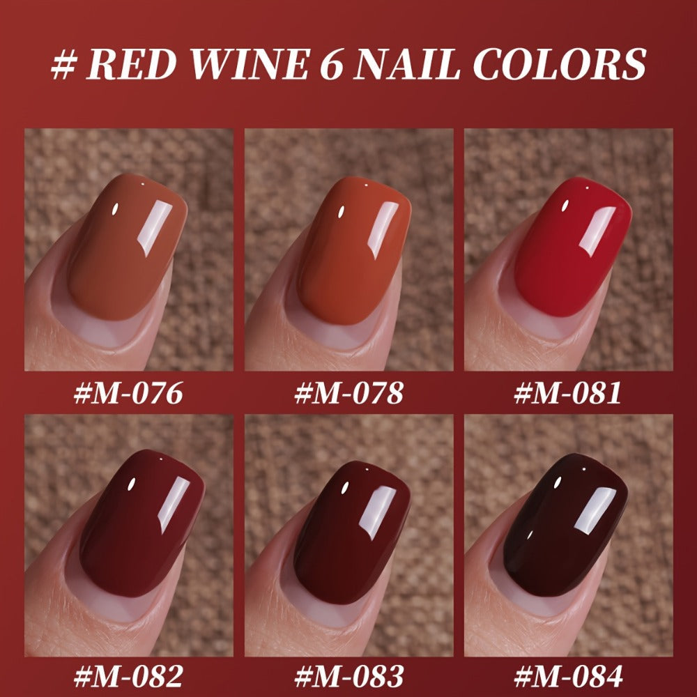 Jelly Gel Nail Polish Set 6 Colors — Nude Pink Translucent Soak Off LED UV Curable Semi-Permanent Gel Polish Kit | Photo Frame Bottle | Long Lasting Glossy Finish | Home Salon DIY Manicure Gift for Women