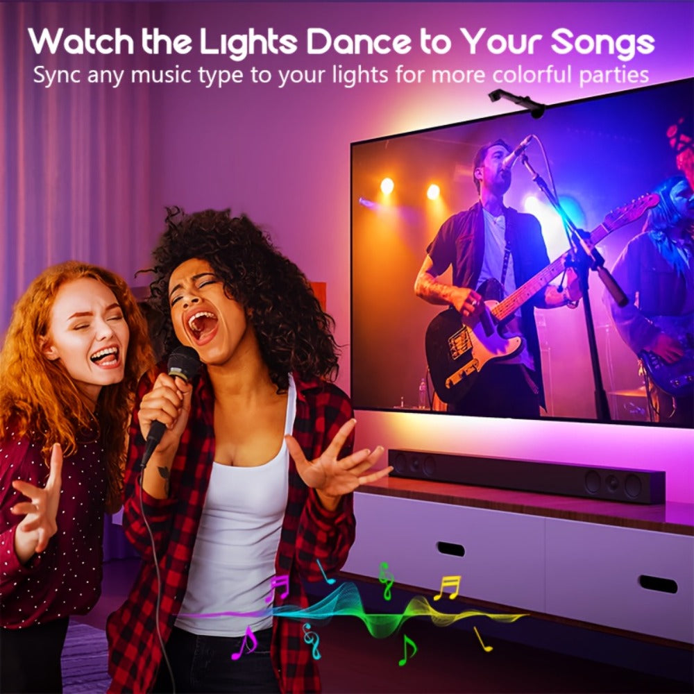 TV Backlight LED Strip Lights RGB 12.5ft - USB Powered Bias Lighting for 35-80 Inch TVs, Adjustable Color & Brightness with Remote Control, Gaming Home Theater Movie Room Ambient Light