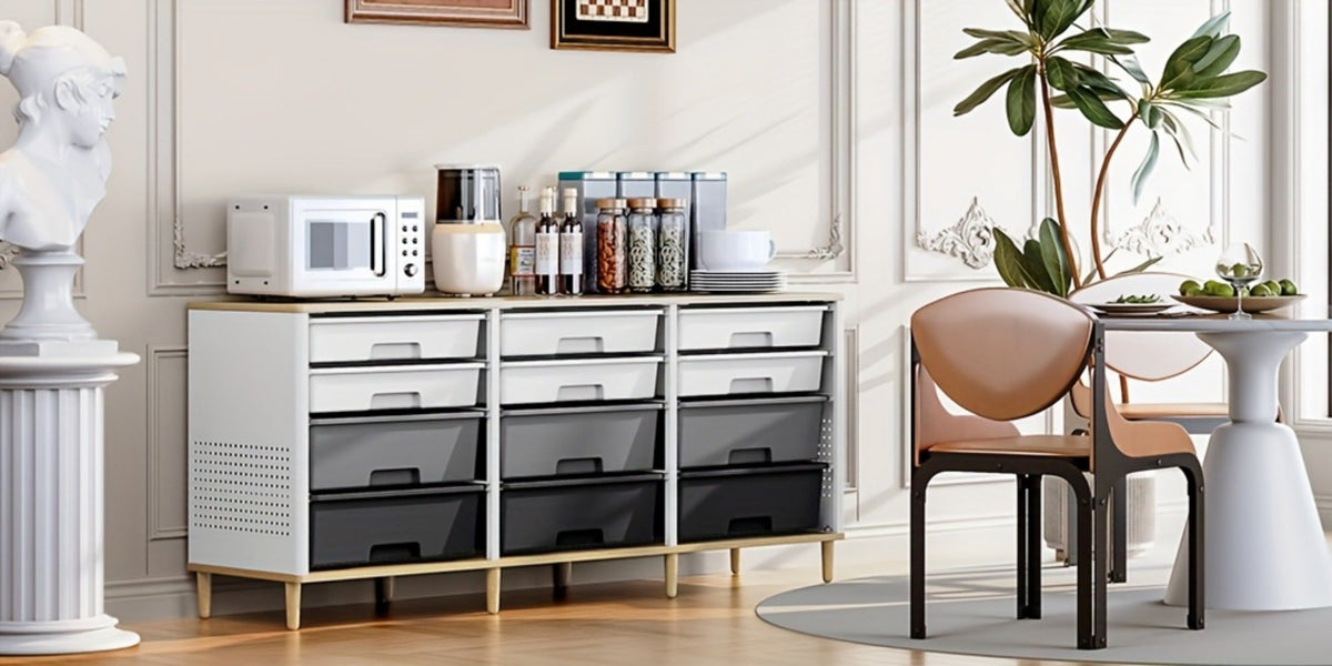 12-Drawer Storage Cabinet with Multiple Color Options for Kids' Room detail image - detail view 14