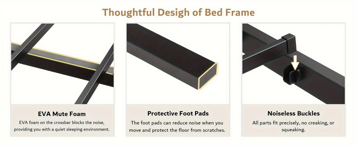 12-Inch Heavy-Duty Bed Frame, Bedroom Platform Bed for Bedroom Comfort and Support detail image - detail view 17