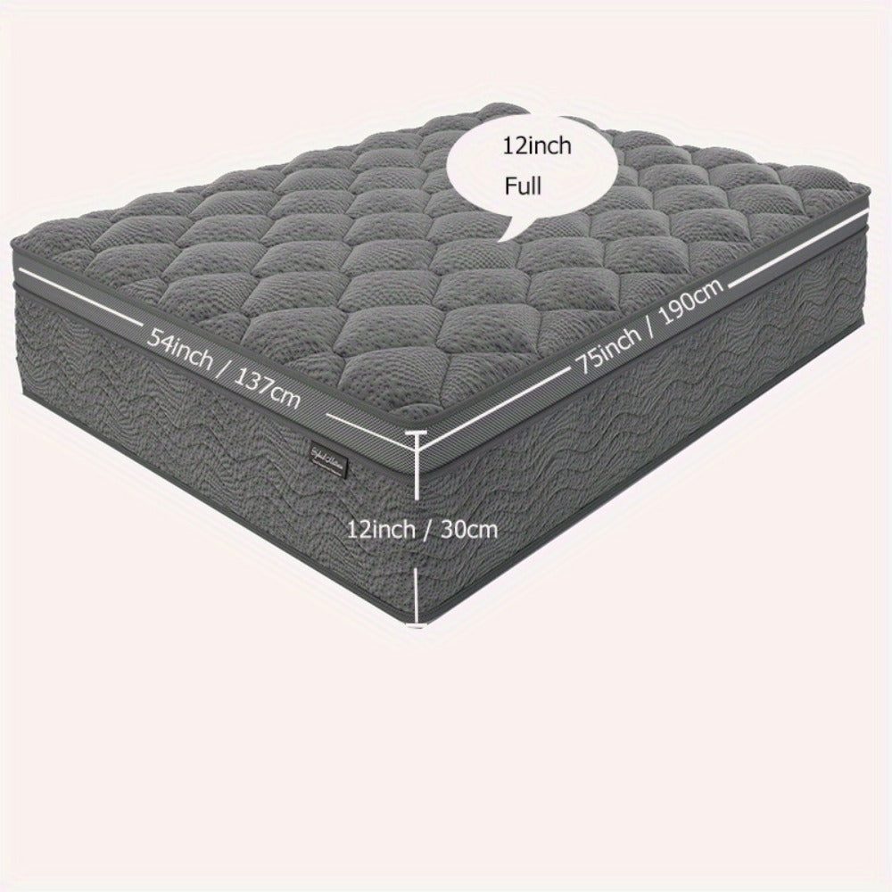 12-Inch Twin Mattress with Pocket Springs, Medium-Firm Bed Mattress for Bedroom detail image - detail view 9