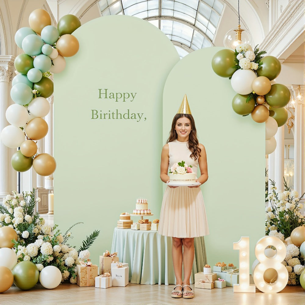 Wedding Arch Cover 2pcs Stretchable Wrinkle-Free Polyester Tight-Fit Arch Banner Covers with Zipper for Wedding Ceremony Birthday Gender Reveal Bridal Shower Graduation Party Decor